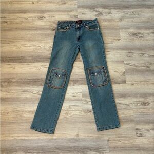 y2k platinum plush straight leg jeans